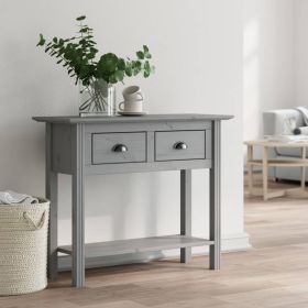 Console Table BODO Gray 35.8"x13.8"x29.1" Solid Wood Pine