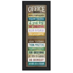 "Office Rules" By Marla Rae, Ready to Hang Framed Print, Black Frame