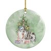 Sheltie Blue Merle Christmas Presents and Tree Ceramic Ornament Christmas Tree Hanging Decorations for Home Christmas Holiday, Party, Gift, 3 in