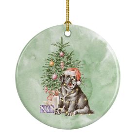 Labrador Retriever Black Puppy Christmas Presents and Tree Ceramic Ornament Christmas Tree Hanging Decorations for Home Christmas Holiday, Party,