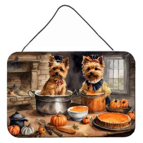 NEW Norwich Terrier Fall Kitchen Pumpkins Wall or Door Hanging Prints Aluminum Metal Sign Kitchen Wall Bar Bathroom Plaque Home Decor, 8HX12W