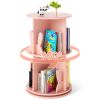 2-Tier Kids Rotating Bookshelf - 360° Display for Books/Toys, Bunny Baffles + Child-Friendly Height, 22 lbs Net Weight