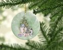 Sheltie Blue Merle Christmas Presents and Tree Ceramic Ornament Christmas Tree Hanging Decorations for Home Christmas Holiday, Party, Gift, 3 in