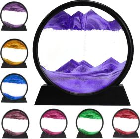 3D Dynamic Sand Art Liquid Motion, Moving Sand Art Picture Round Glass 3D Deep Sea Sandscape In Motion Display Flowing Sand Painting Relaxing Des (Color: Red)