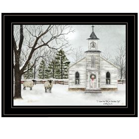 Trendy Decor 4U "I Heard the Bells on Christmas" Framed Wall Art, Modern Home Decor Framed Print for Living Room (Color: as Pic)