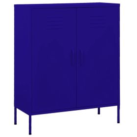 Storage Cabinet Navy Blue 31.5"x13.8"x40" Steel (Color: Blue)