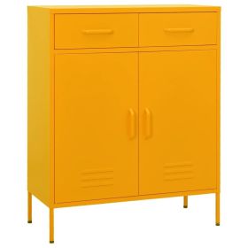 Storage Cabinet Mustard Yellow 31.5"x13.8"x40" Steel (Color: Yellow)