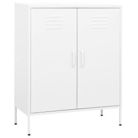 Storage Cabinet White 31.5"x13.8"x40" Steel (Color: White)