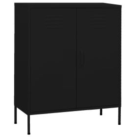 Storage Cabinet Black 31.5"x13.8"x40" Steel (Color: Black)