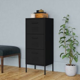 Storage Cabinet Black 16.7"x13.8"x40" Steel (Color: Black)