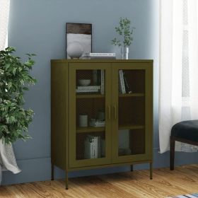 Storage Cabinet Olive Green 31.5"x13.8"x40" Steel (Color: Green)